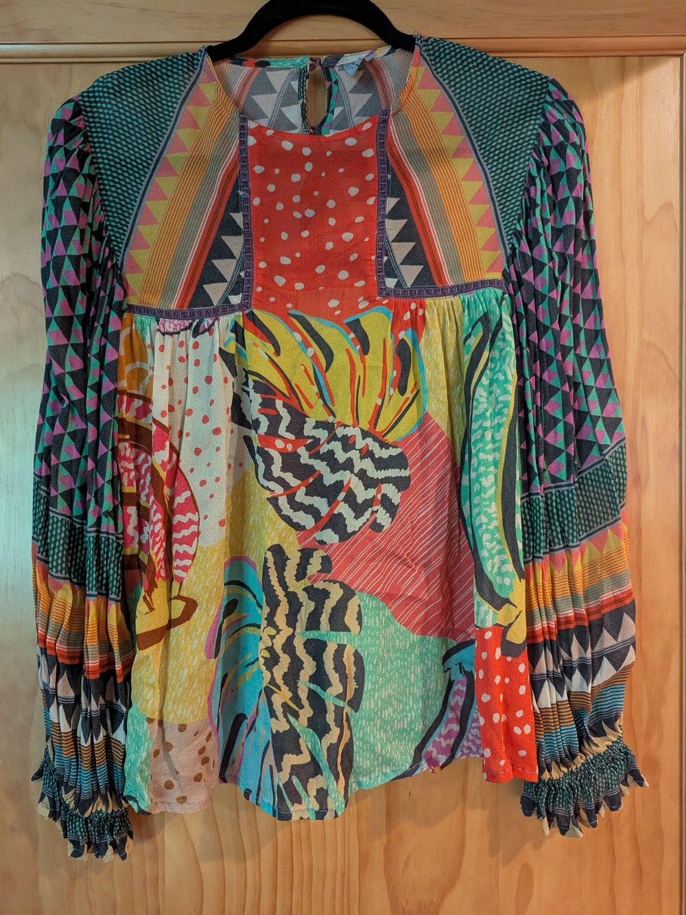 Bl^nk London Anthropologie Miranda Peasant Blouse Top Small
